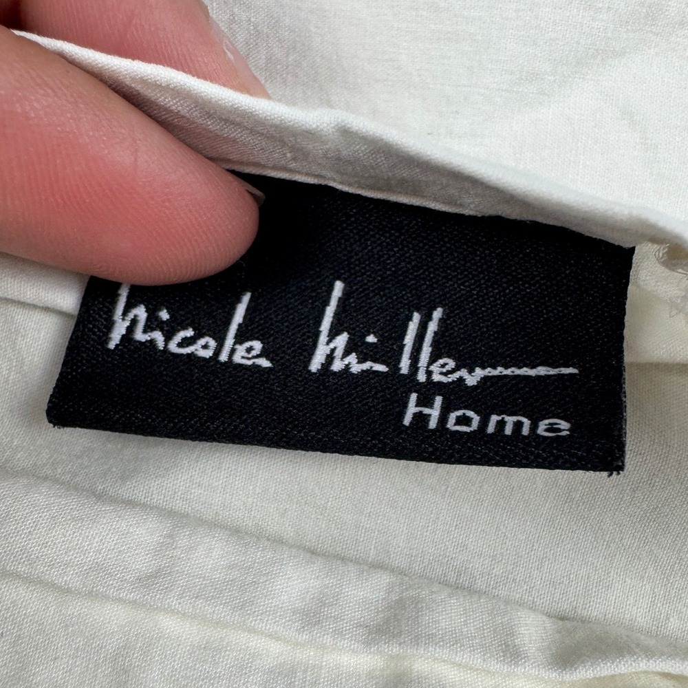 Nicole Miller Home White‎ Embroidered Medallion Side Tie Pillow Shams Set of 2